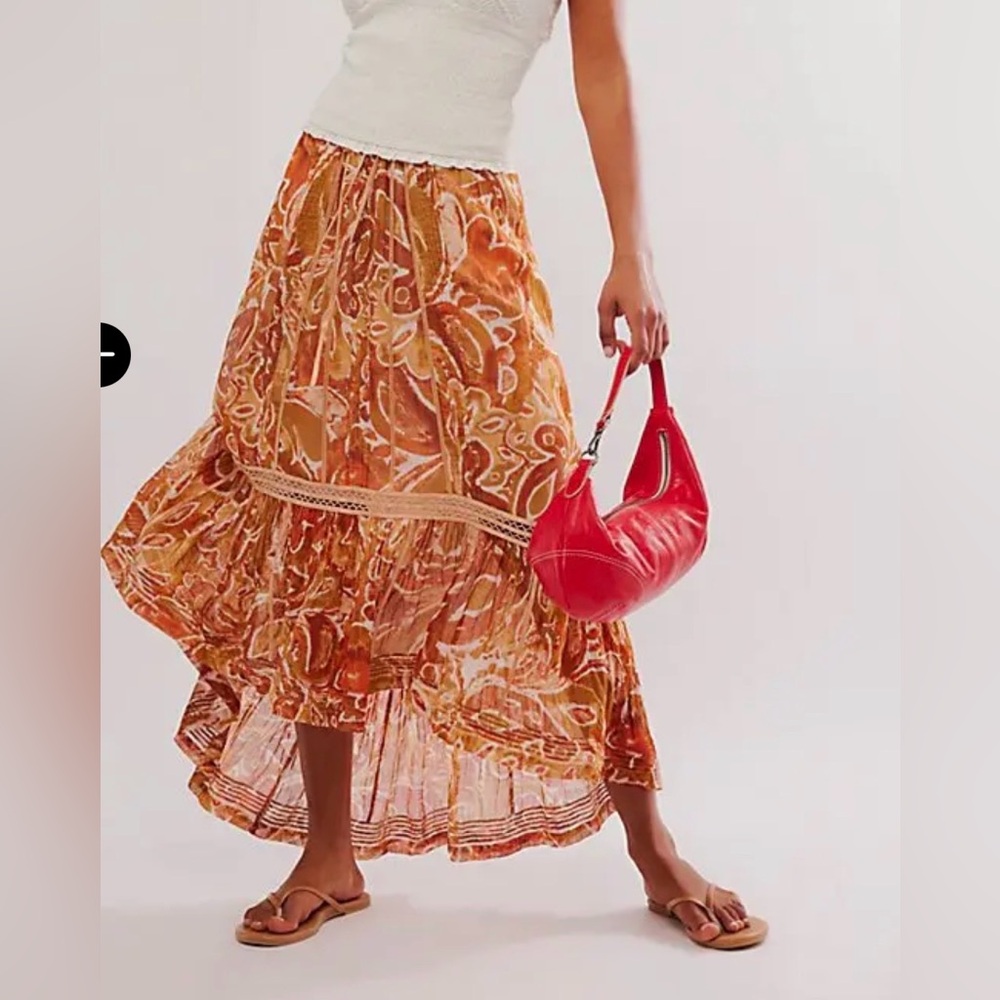Free People One Montana Printed Maxi Skirt